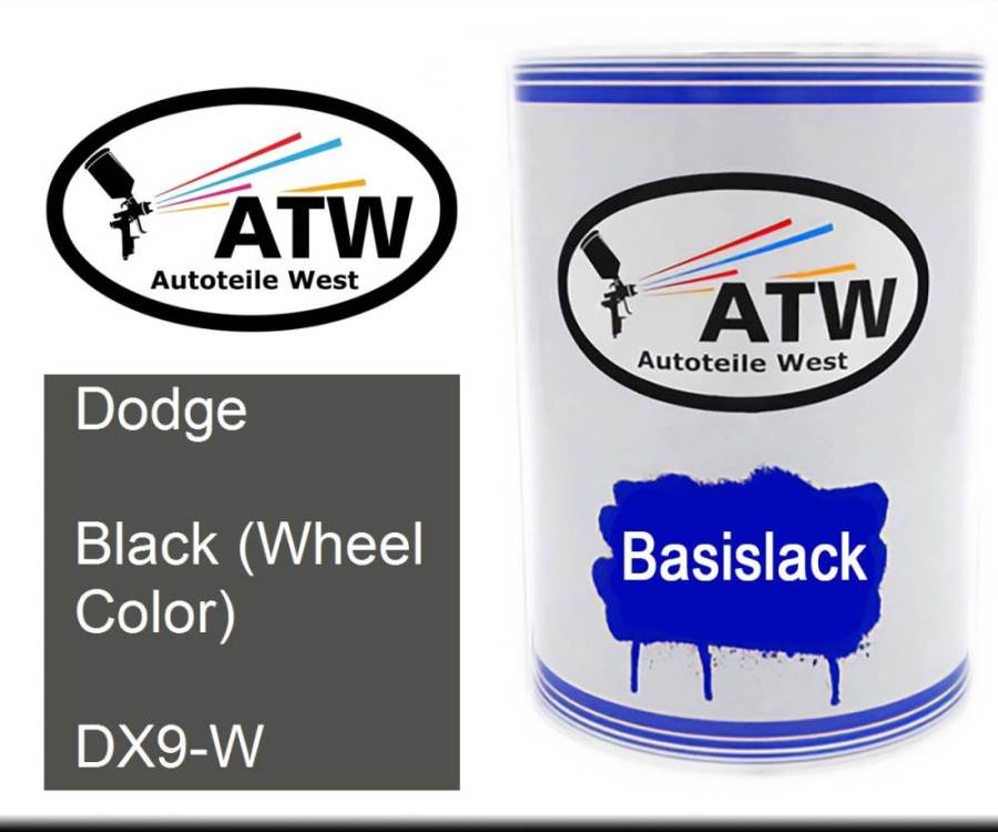 Dodge, Black (Wheel Color), DX9-W: 500ml Lackdose, von ATW Autoteile West.